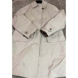 Algo Commuter Car Coat Tan Tan Beige Jacket Womens 34/US 2 Button Up Trench